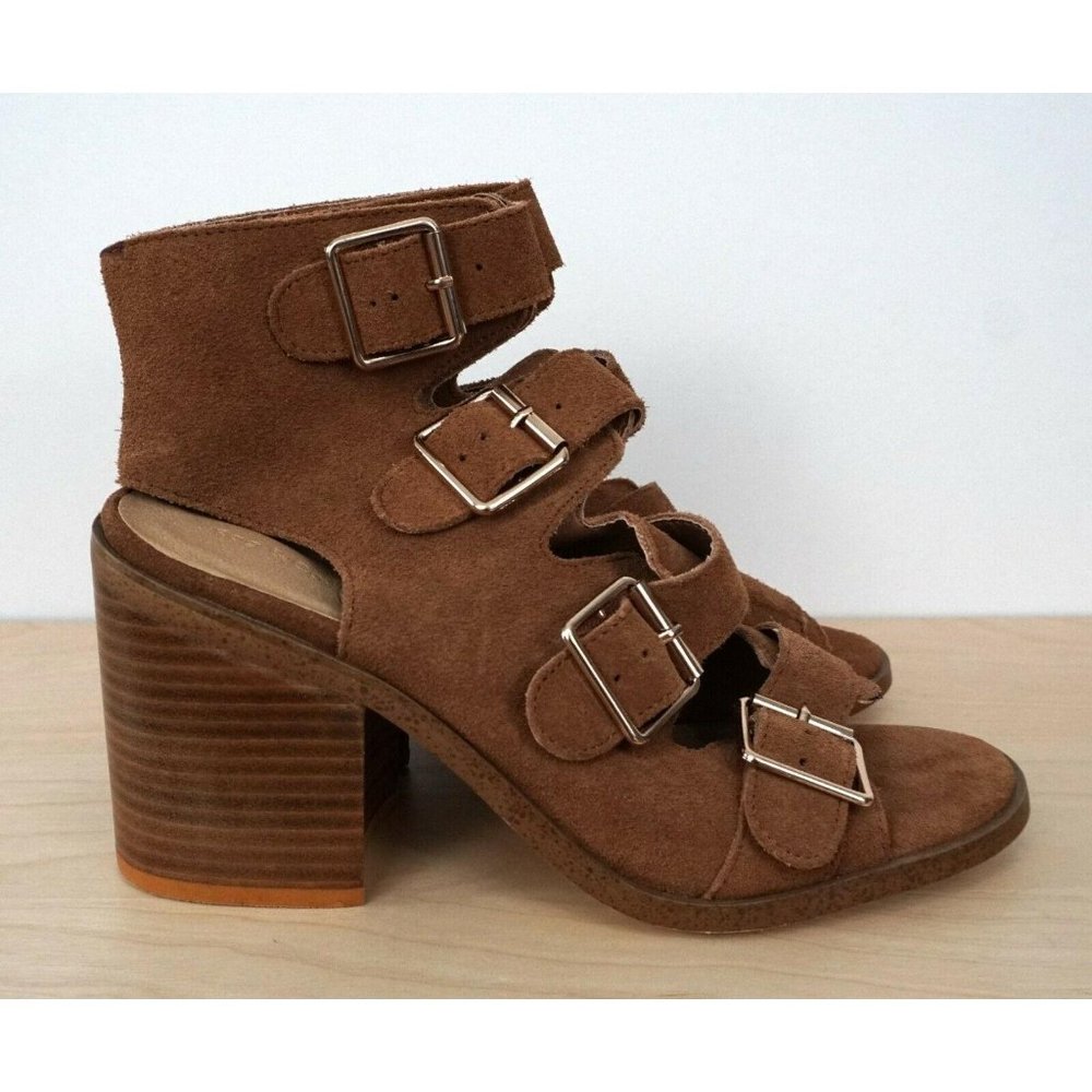 BUCKLE Rag & Co Brown Suede Strappy Sandals Heels